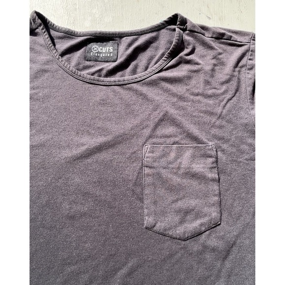 Cuts Clothing Other - Men's CUTS T-Shirt Black Elongated XL Solid Casual Athleisure Minimalist STAINED